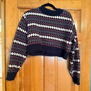 Aritzia cropped fair isle sweater